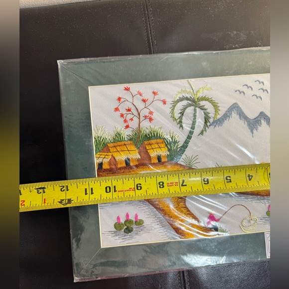 Asian Handmaid Embroidery Traditional Villages Scene 12”x9.5” TRANH THÊU TAY x5 - Picture 7 of 15